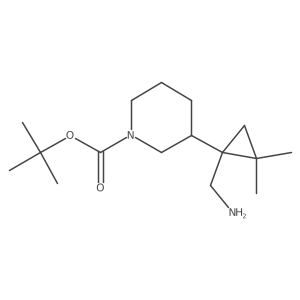 Tert-butyl 3-[1-(aminomethyl)-2,2-dimethylcyclopropyl]piperidine-1-carboxylate Structure