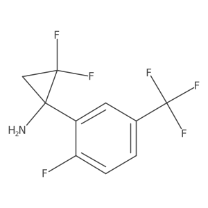 2,2-Difluoro-1-[2-fluoro-5-(trifluoromethyl)phenyl]cyclopropan-1-amine结构式
