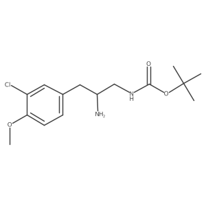 tert-butyl N-[2-amino-3-(3-chloro-4-methoxyphenyl)propyl]carbamate结构式
