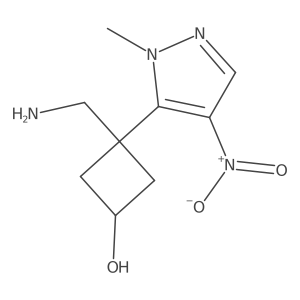 3-(aminomethyl)-3-(1-methyl-4-nitro-1H-pyrazol-5-yl)cyclobutan-1-ol Structure