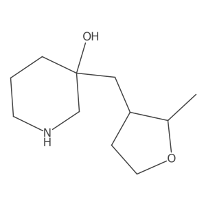 3-[(2-Methyloxolan-3-yl)methyl]piperidin-3-ol结构式
