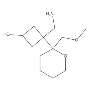 3-(Aminomethyl)-3-[2-(methoxymethyl)oxan-2-yl]cyclobutan-1-ol结构式