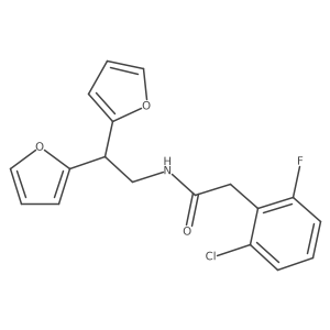 N-[2,2-bis(furan-2-yl)ethyl]-2-(2-chloro-6-fluorophenyl)acetamide结构式