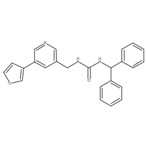 1-(Diphenylmethyl)-3-{[5-(furan-3-yl)pyridin-3-yl]methyl}urea结构式