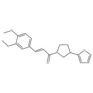(E)-3-(3,4-dimethoxyphenyl)-1-[3-(2-thienyl)pyrrolidin-1-yl]prop-2-en-1-one结构式