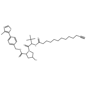 (2S,4R)-1-[(2R)-3,3-dimethyl-2-(tridec-12-ynoylamino)butanoyl]-4-hydroxy-N-[[4-(4-methylthiazol-5-yl)phenyl]methyl]pyrrolidine-2-carboxamide Structure