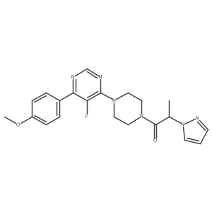 1-{4-[5-fluoro-6-(4-methoxyphenyl)pyrimidin-4-yl]piperazin-1-yl}-2-(1H-pyrazol-1-yl)propan-1-one Structure