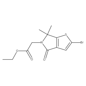 Ethyl 2-(2-bromo-6,6-dimethyl-4-oxo-4,6-dihydro-5H-thieno[2,3-c]pyrrol-5-yl)acetate Structure