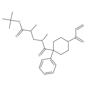 tert-butyl 2-methyl-3-{N-methyl-1-[4-phenyl-1-(prop-2-enoyl)piperidin-4-yl]formamido}propanoate Structure