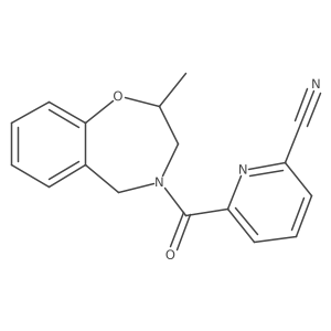 6-(2-Methyl-3,5-dihydro-2H-1,4-benzoxazepine-4-carbonyl)pyridine-2-carbonitrile结构式