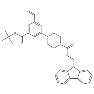 (9H-fluoren-9-yl)methyl 4-{3-[(tert-butoxy)carbonyl]-5-formylphenyl}piperazine-1-carboxylate Structure