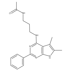 N-[3-[(5,6-dimethyl-2-phenyl-7H-pyrrolo[2,3-d]pyrimidin-4-yl)amino]propyl]acetamide Structure