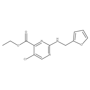 Ethyl 5-chloro-2-{[(furan-2-yl)methyl]amino}pyrimidine-4-carboxylate结构式