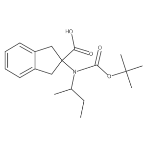 2-[tert-butoxycarbonyl(sec-butyl)amino]indane-2-carboxylic acid结构式