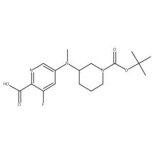 5-({1-[(Tert-butoxy)carbonyl]piperidin-3-yl}(methyl)amino)-3-fluoropyridine-2-carboxylic acid Structure