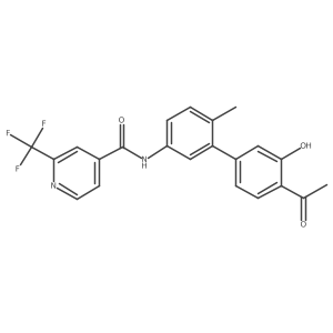 N-[3-(4-acetyl-3-hydroxyphenyl)-4-methylphenyl]-2-(trifluoromethyl)pyridine-4-carboxamide结构式