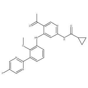 N-(5-Acetyl-4-((3-(5-fluoropyrimidin-2-yl)-2-methoxyphenyl)amino)pyridin-2-yl)cyclopropanecarboxamide Structure