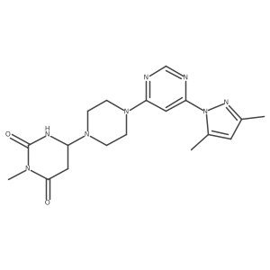 6-[4-[6-(3,5-Dimethylpyrazol-1-yl)pyrimidin-4-yl]piperazin-1-yl]-3-methyl-1,3-diazinane-2,4-dione结构式