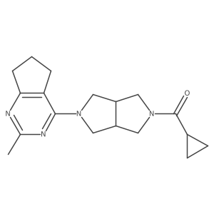2-cyclopropanecarbonyl-5-{2-methyl-5H,6H,7H-cyclopenta[d]pyrimidin-4-yl}-octahydropyrrolo[3,4-c]pyrrole结构式