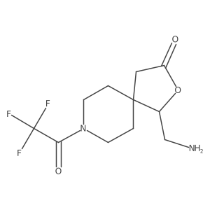 1-(Aminomethyl)-8-(2,2,2-trifluoroacetyl)-2-oxa-8-azaspiro[4.5]decan-3-one结构式