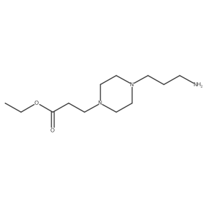 Ethyl 3-[4-(3-aminopropyl)piperazin-1-yl]propanoate结构式