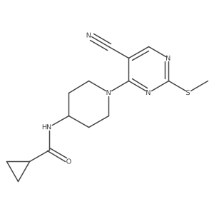 N-{1-[5-cyano-2-(methylsulfanyl)pyrimidin-4-yl]piperidin-4-yl}cyclopropanecarboxamide结构式