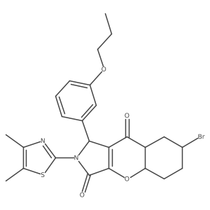 7-bromo-2-(4,5-dimethyl-1,3-thiazol-2-yl)-1-(3-propoxyphenyl)-4a,5,6,7,8,8a-hexahydro-1H-chromeno[2,3-c]pyrrole-3,9-dione Structure