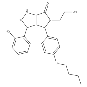 4-(4-Butoxyphenyl)-5-(2-hydroxyethyl)-3-(2-hydroxyphenyl)-1,2,3,3a,4,6a-hexahydropyrrolo[3,4-c]pyrazol-6-one结构式