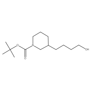 Tert-butyl 3-(4-hydroxybutyl)piperidine-1-carboxylate结构式