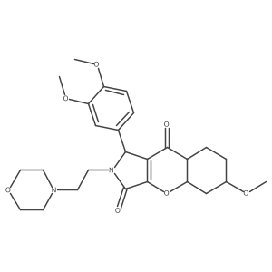 1-(3,4-dimethoxyphenyl)-6-methoxy-2-(2-morpholin-4-ylethyl)-4a,5,6,7,8,8a-hexahydro-1H-chromeno[2,3-c]pyrrole-3,9-dione结构式
