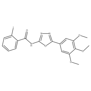 2-iodo-N-[5-(3,4,5-trimethoxyphenyl)-1,3,4-oxadiazol-2-yl]benzamide结构式