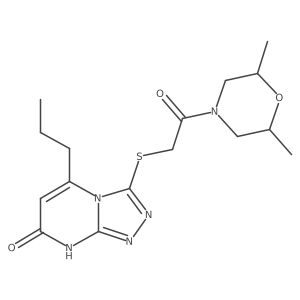 3-((2-(2,6-dimethylmorpholino)-2-oxoethyl)thio)-5-propyl-[1,2,4]triazolo[4,3-a]pyrimidin-7(8H)-one结构式