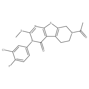7-acetyl-3-(3-chloro-4-fluorophenyl)-2-(methylthio)-5,6,7,8-tetrahydropyrido[4',3':4,5]thieno[2,3-d]pyrimidin-4(3H)-one Structure