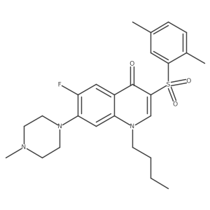 1-butyl-3-((2,5-dimethylphenyl)sulfonyl)-6-fluoro-7-(4-methylpiperazin-1-yl)quinolin-4(1H)-one Structure