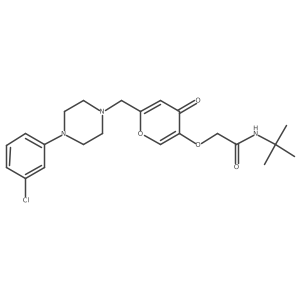 N-(tert-butyl)-2-((6-((4-(3-chlorophenyl)piperazin-1-yl)methyl)-4-oxo-4H-pyran-3-yl)oxy)acetamide结构式