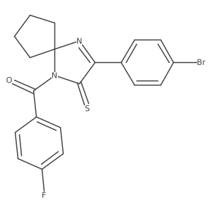 3-(4-Bromophenyl)-1-(4-fluorobenzoyl)-1,4-diazaspiro[4.4]non-3-ene-2-thione结构式