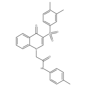 2-(3-((3,4-dimethylphenyl)sulfonyl)-4-oxoquinolin-1(4H)-yl)-N-(p-tolyl)acetamide结构式