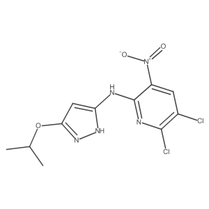 5,6-dichloro-N-(5-isopropoxy-1H-pyrazol-3-yl)-3-nitropyridine-2-amine Structure