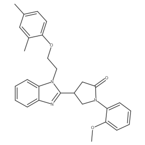 4-{1-[2-(2,4-dimethylphenoxy)ethyl]-1H-benzimidazol-2-yl}-1-(2-methoxyphenyl)pyrrolidin-2-one结构式