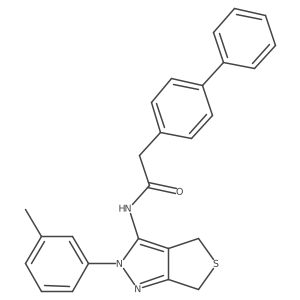 2-([1,1'-biphenyl]-4-yl)-N-(2-(m-tolyl)-4,6-dihydro-2H-thieno[3,4-c]pyrazol-3-yl)acetamide Structure