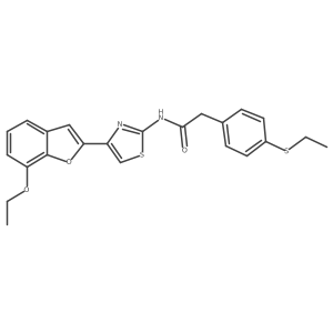 N-(4-(7-ethoxybenzofuran-2-yl)thiazol-2-yl)-2-(4-(ethylthio)phenyl)acetamide结构式