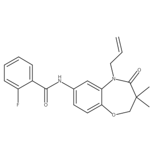 N-(5-allyl-3,3-dimethyl-4-oxo-2,3,4,5-tetrahydrobenzo[b][1,4]oxazepin-7-yl)-2-fluorobenzamide结构式