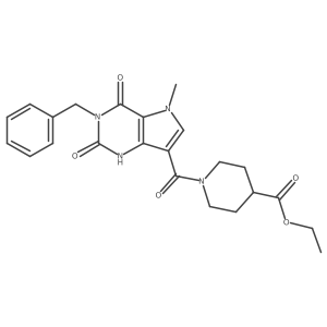 ethyl 1-(3-benzyl-5-methyl-2,4-dioxo-2,3,4,5-tetrahydro-1H-pyrrolo[3,2-d]pyrimidine-7-carbonyl)piperidine-4-carboxylate Structure