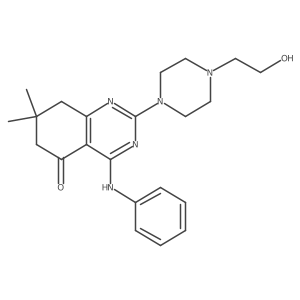 4-anilino-2-[4-(2-hydroxyethyl)-1-piperazinyl]-7,7-dimethyl-7,8-dihydro-5(6H)-quinazolinone Structure