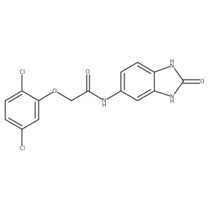 2-(2,5-dichlorophenoxy)-N-(2-oxo-1,3-dihydrobenzimidazol-5-yl)acetamide结构式