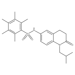 N-(1-isobutyl-2-oxo-1,2,3,4-tetrahydroquinolin-6-yl)-2,3,4,5,6-pentamethylbenzenesulfonamide结构式