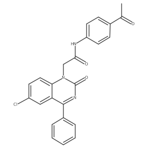 N-(4-acetylphenyl)-2-(6-chloro-2-oxo-4-phenyl-quinazolin-1-yl)acetamide Structure