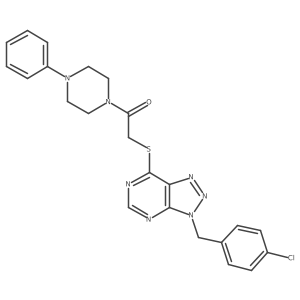 2-((3-(4-chlorobenzyl)-3H-[1,2,3]triazolo[4,5-d]pyrimidin-7-yl)thio)-1-(4-phenylpiperazin-1-yl)ethanone Structure