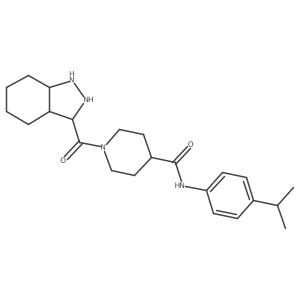 1-(2,3,3a,4,5,6,7,7a-octahydro-1H-indazole-3-carbonyl)-N-(4-propan-2-ylphenyl)piperidine-4-carboxamide结构式