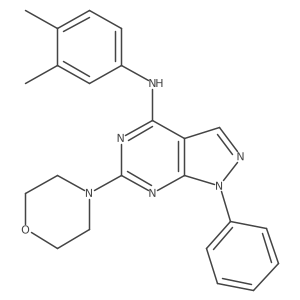 N-(3,4-dimethylphenyl)-6-(morpholin-4-yl)-1-phenyl-1H-pyrazolo[3,4-d]pyrimidin-4-amine Structure